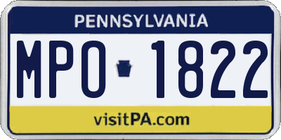 PA license plate MPO1822