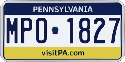 PA license plate MPO1827