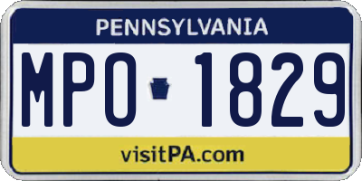 PA license plate MPO1829