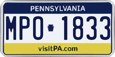 PA license plate MPO1833