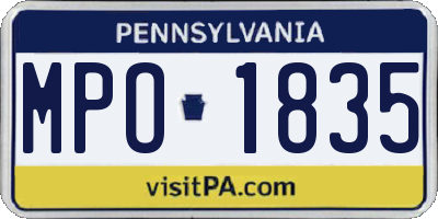 PA license plate MPO1835