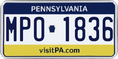 PA license plate MPO1836
