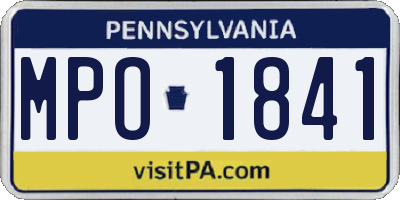PA license plate MPO1841