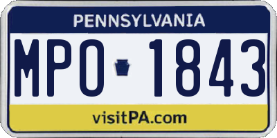 PA license plate MPO1843