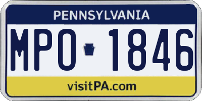 PA license plate MPO1846