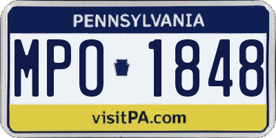PA license plate MPO1848