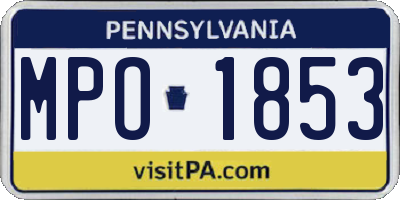 PA license plate MPO1853
