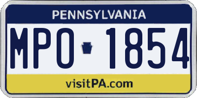PA license plate MPO1854