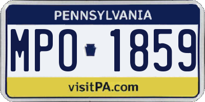 PA license plate MPO1859