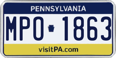 PA license plate MPO1863