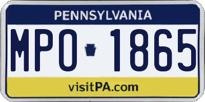 PA license plate MPO1865