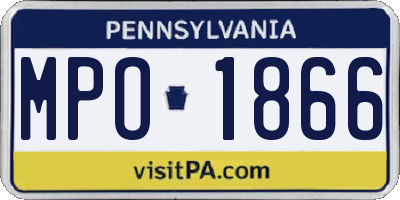 PA license plate MPO1866