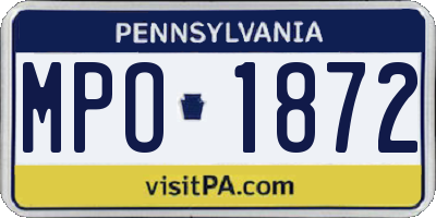 PA license plate MPO1872