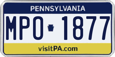 PA license plate MPO1877