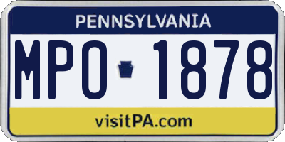 PA license plate MPO1878