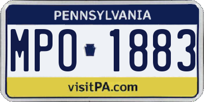 PA license plate MPO1883