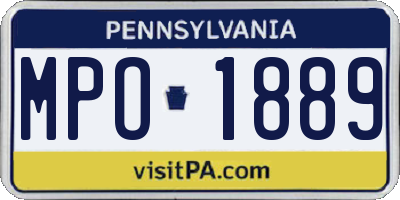 PA license plate MPO1889