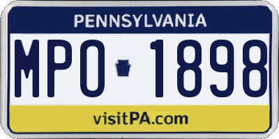 PA license plate MPO1898