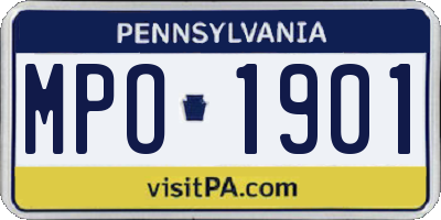 PA license plate MPO1901