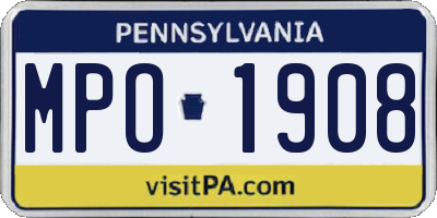 PA license plate MPO1908