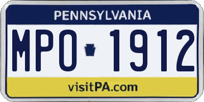 PA license plate MPO1912