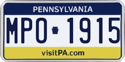 PA license plate MPO1915