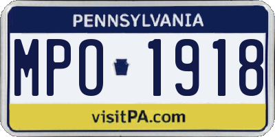 PA license plate MPO1918