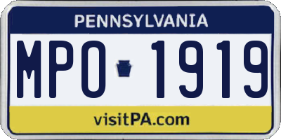 PA license plate MPO1919