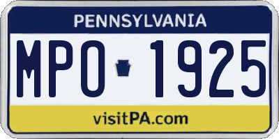 PA license plate MPO1925