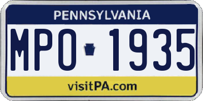 PA license plate MPO1935