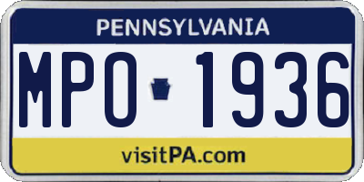 PA license plate MPO1936