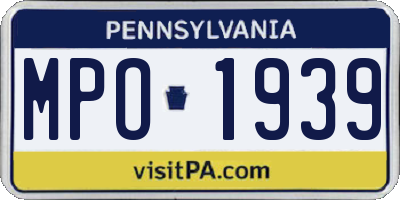 PA license plate MPO1939