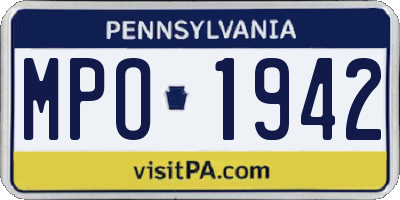 PA license plate MPO1942