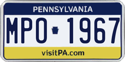 PA license plate MPO1967