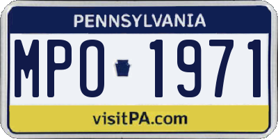 PA license plate MPO1971