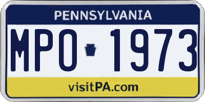 PA license plate MPO1973
