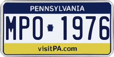PA license plate MPO1976