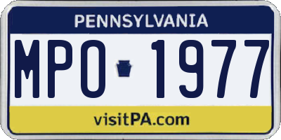 PA license plate MPO1977