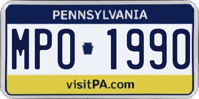 PA license plate MPO1990