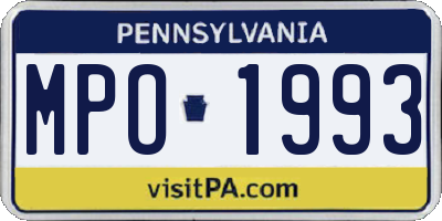 PA license plate MPO1993
