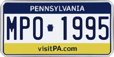 PA license plate MPO1995