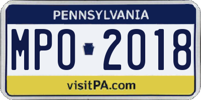 PA license plate MPO2018