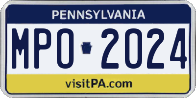PA license plate MPO2024