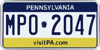 PA license plate MPO2047