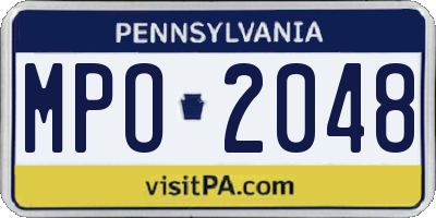 PA license plate MPO2048