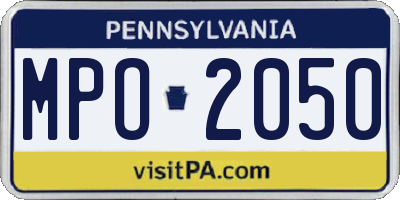 PA license plate MPO2050