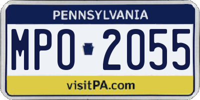 PA license plate MPO2055