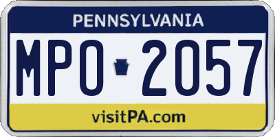 PA license plate MPO2057