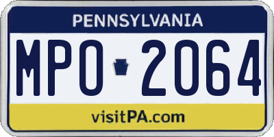 PA license plate MPO2064