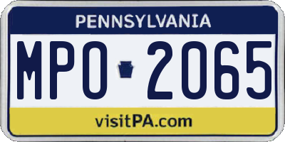 PA license plate MPO2065